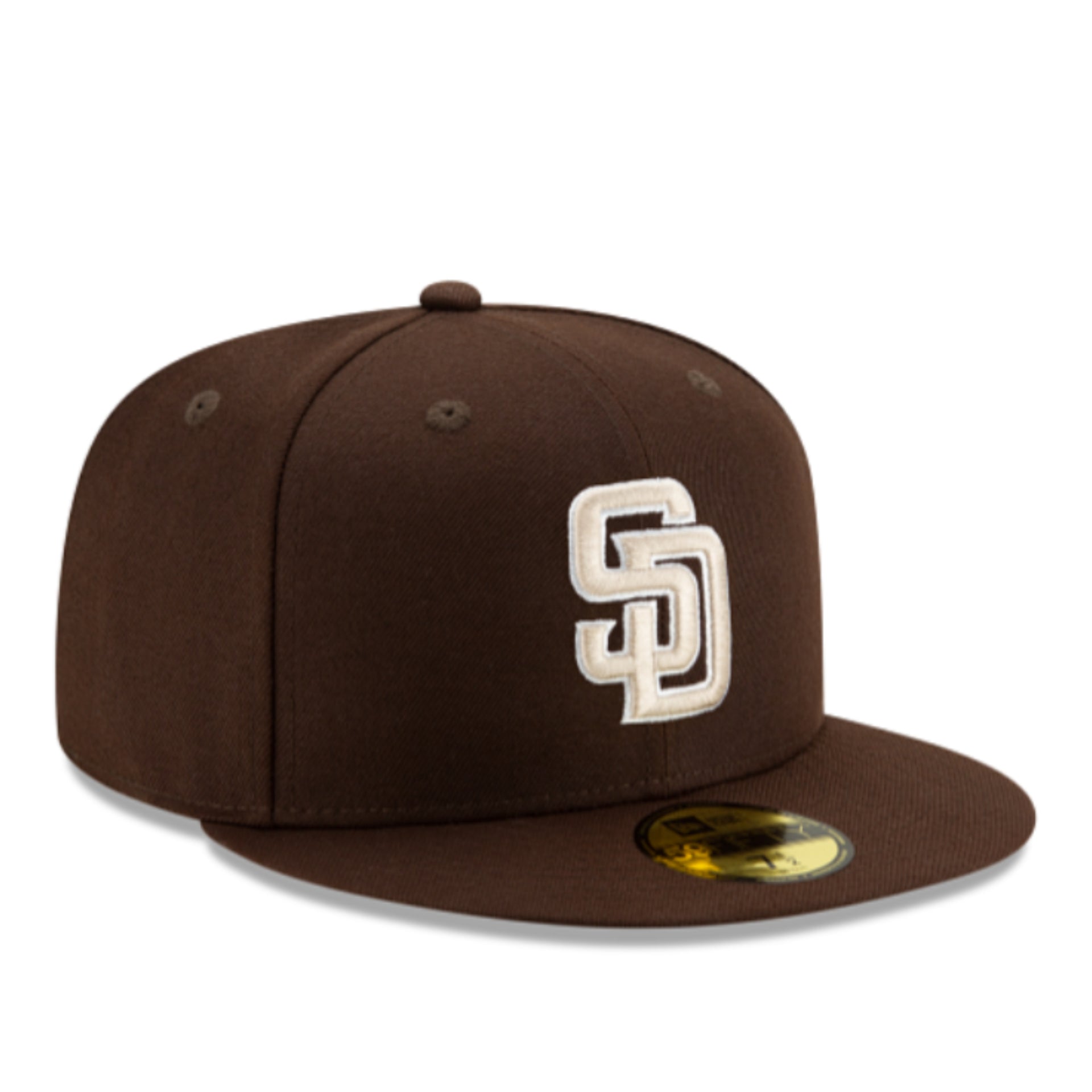 New Era San Diego Padres SD Brown Beige On-Field 59FIFTY Fitted Hat front right view