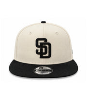 New Era San Diego Padres Chrome/Black 9FIFTY Snapback Hat front view