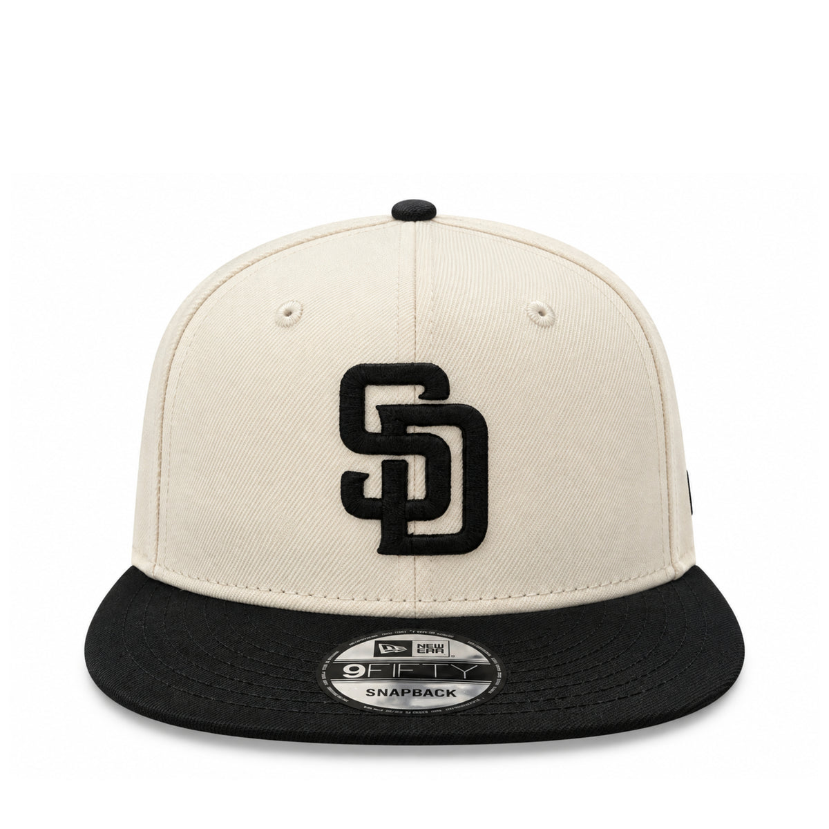 New Era San Diego Padres Chrome/Black 9FIFTY Snapback Hat front view