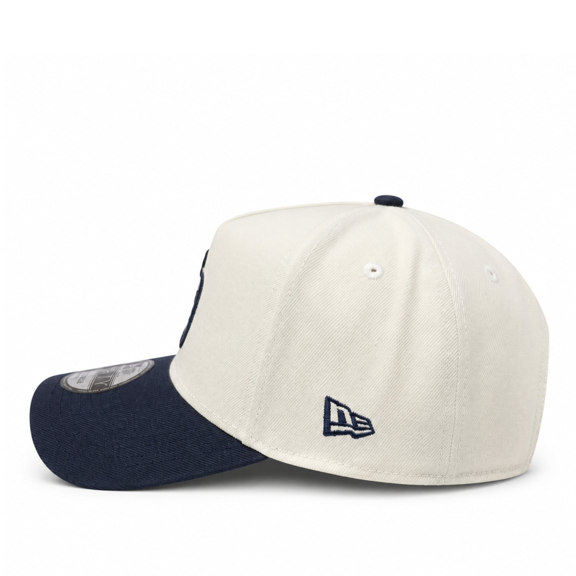 New Era San Diego Padres Chrome Navy 9FORTY A-Frame Snapback Hat left side view