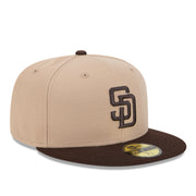 New Era San Diego Padres Khaki Brown 59FIFTY Fitted Hat front right view