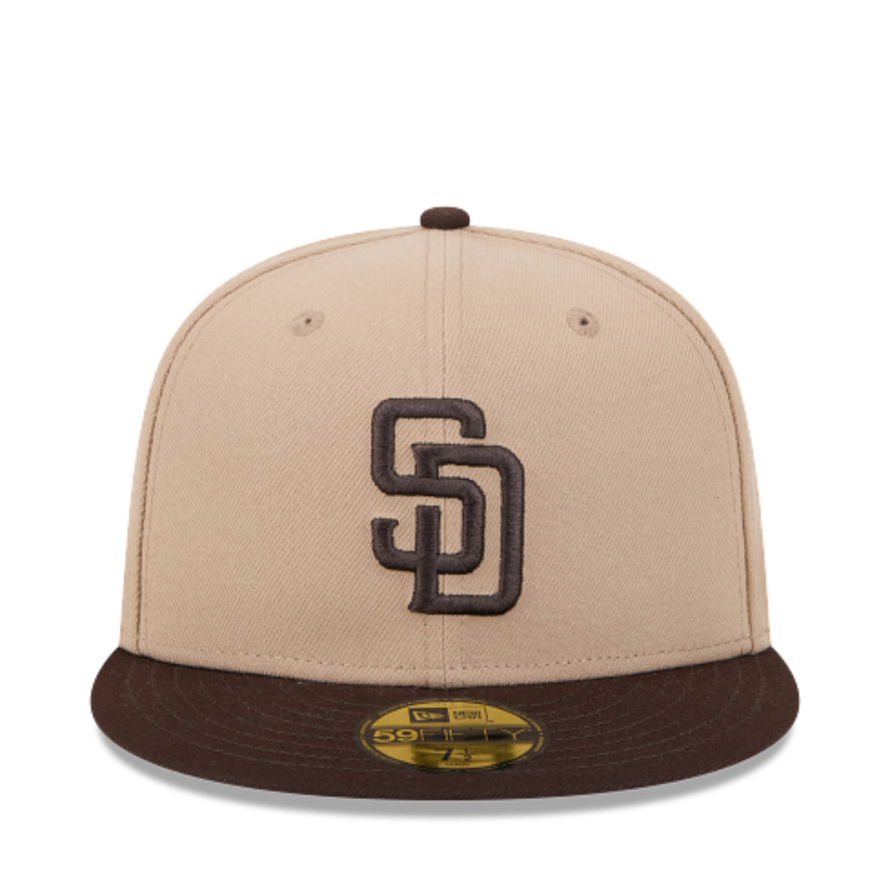 New Era San Diego Padres Khaki Brown 59FIFTY Fitted Hat front view