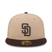 New Era San Diego Padres Khaki Brown 59FIFTY Fitted Hat front view