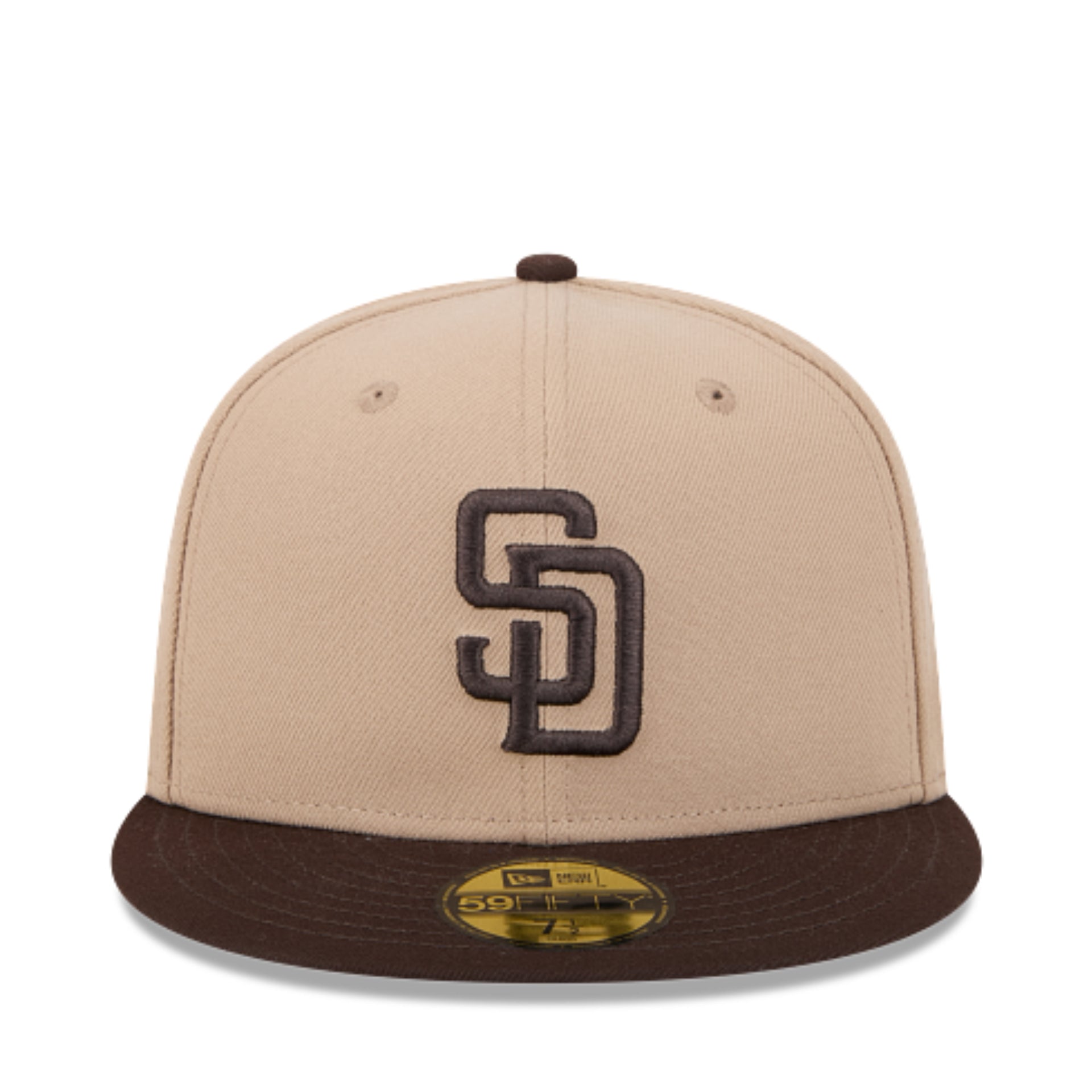 New Era San Diego Padres Khaki Brown 59FIFTY Fitted Hat front view