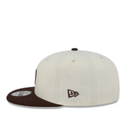 New Era San Diego Padres SD Localized 9FIFTY Snapback Hat - Chrome/Brown 2 Tone side view