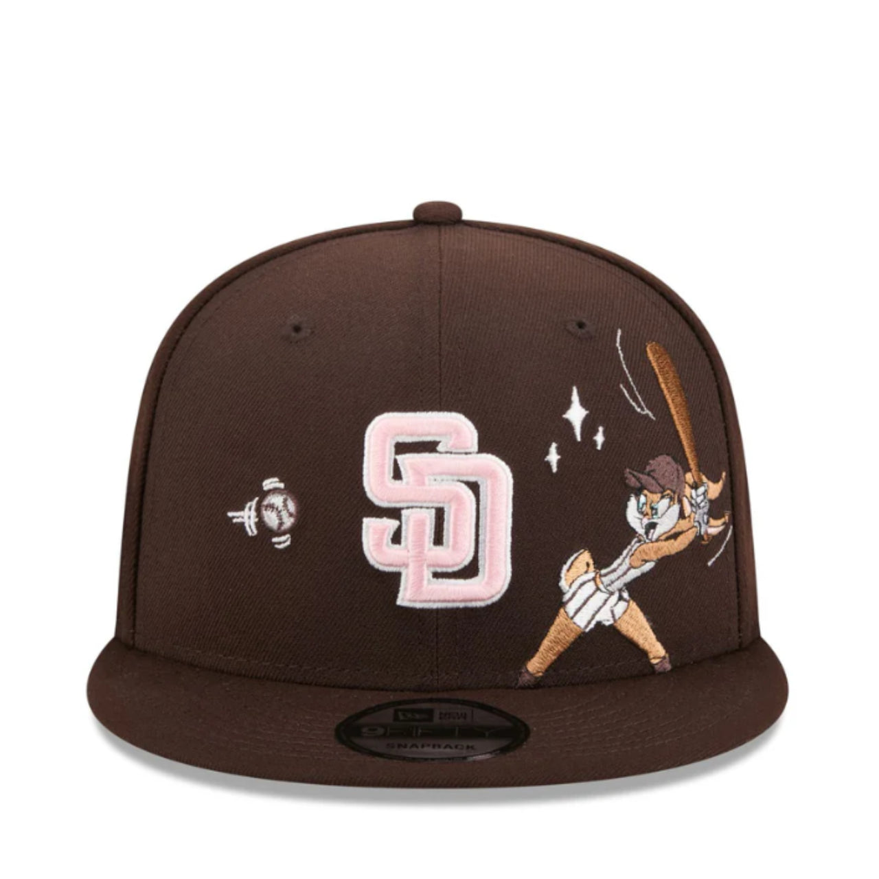 New Era San Diego Padres Lola Bunny Swing Looney Tunes 9FIFTY Snapback Hat Brown front view