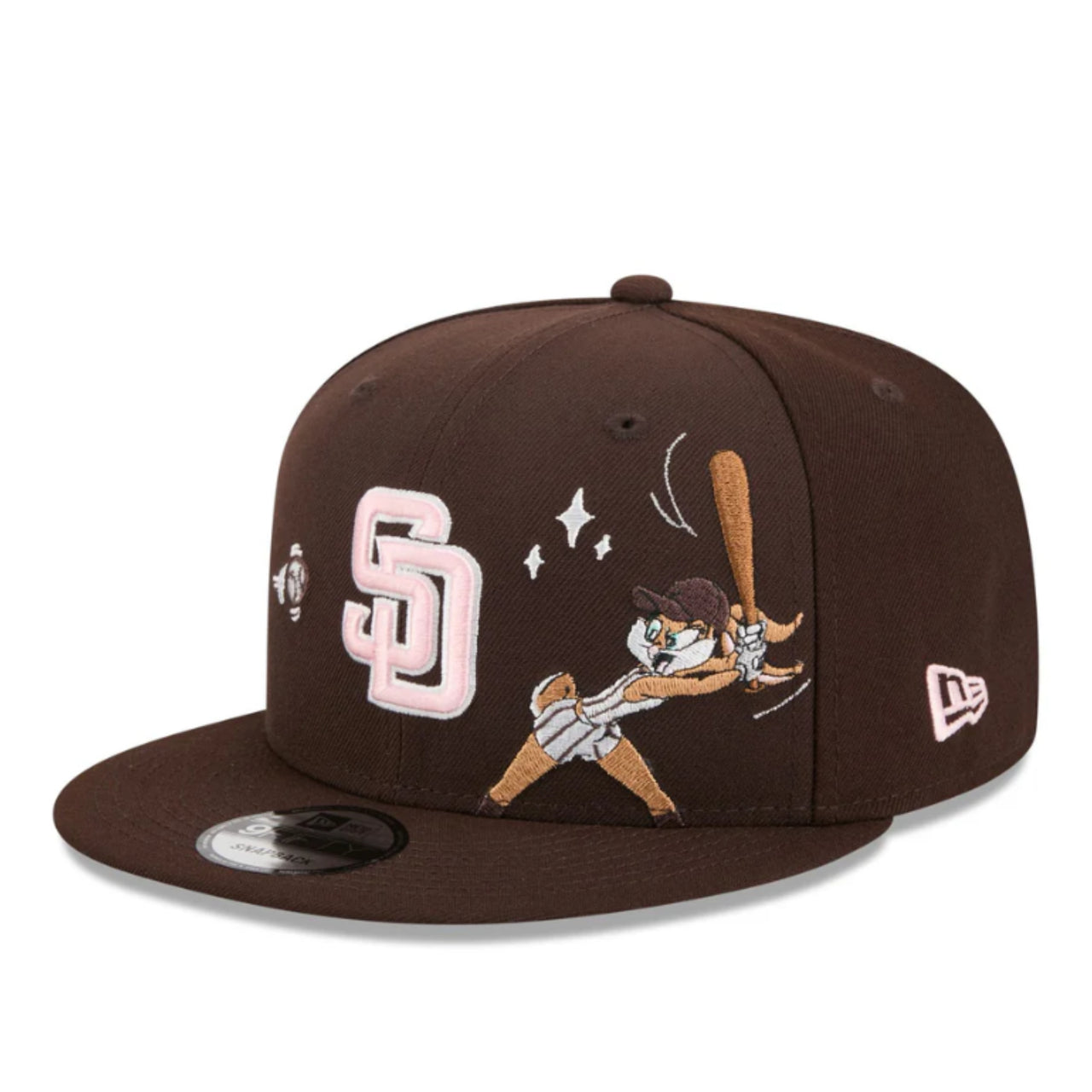 New Era San Diego Padres Lola Bunny Swing Looney Tunes 9FIFTY Snapback Hat Brown side front view