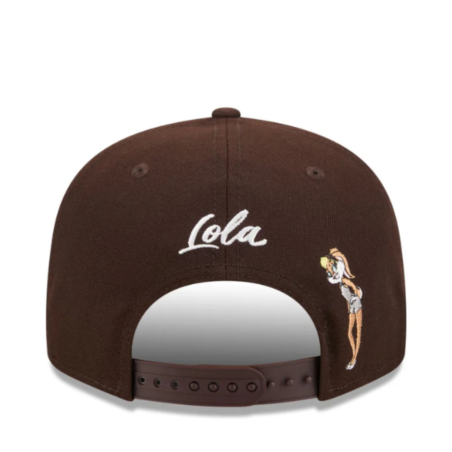 New Era San Diego Padres Lola Bunny Swing Looney Tunes 9FIFTY Snapback Hat Brown back view