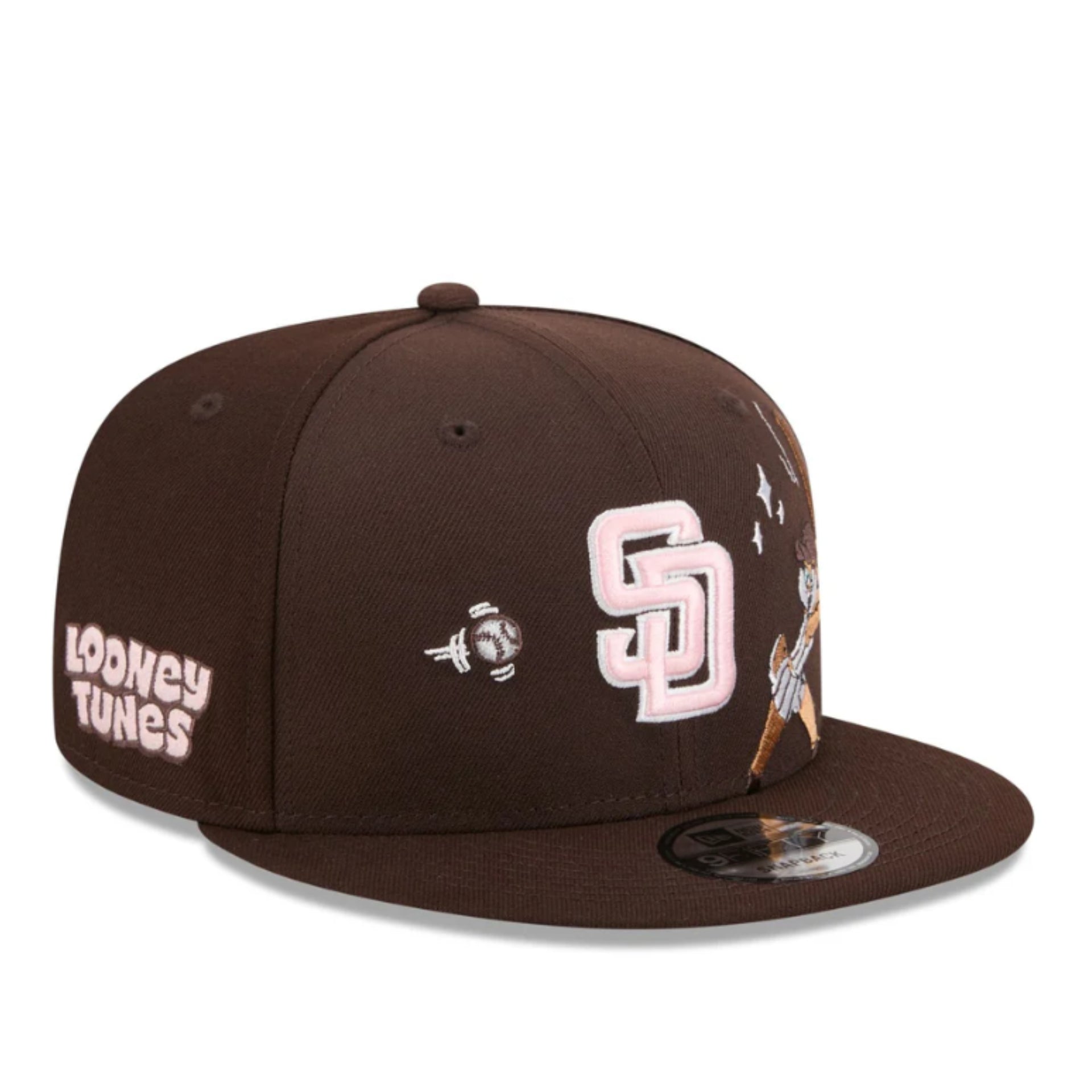 New Era San Diego Padres Lola Bunny Swing Looney Tunes 9FIFTY Snapback Hat Brown right front view