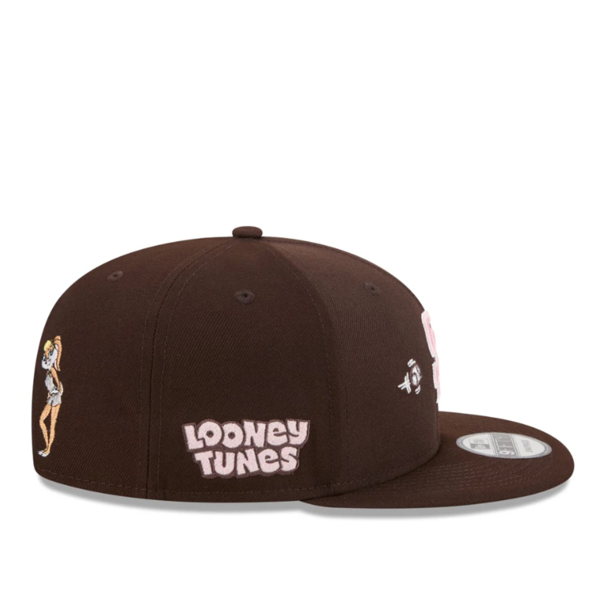 New Era San Diego Padres Lola Bunny Swing Looney Tunes 9FIFTY Snapback Hat Brown side view
