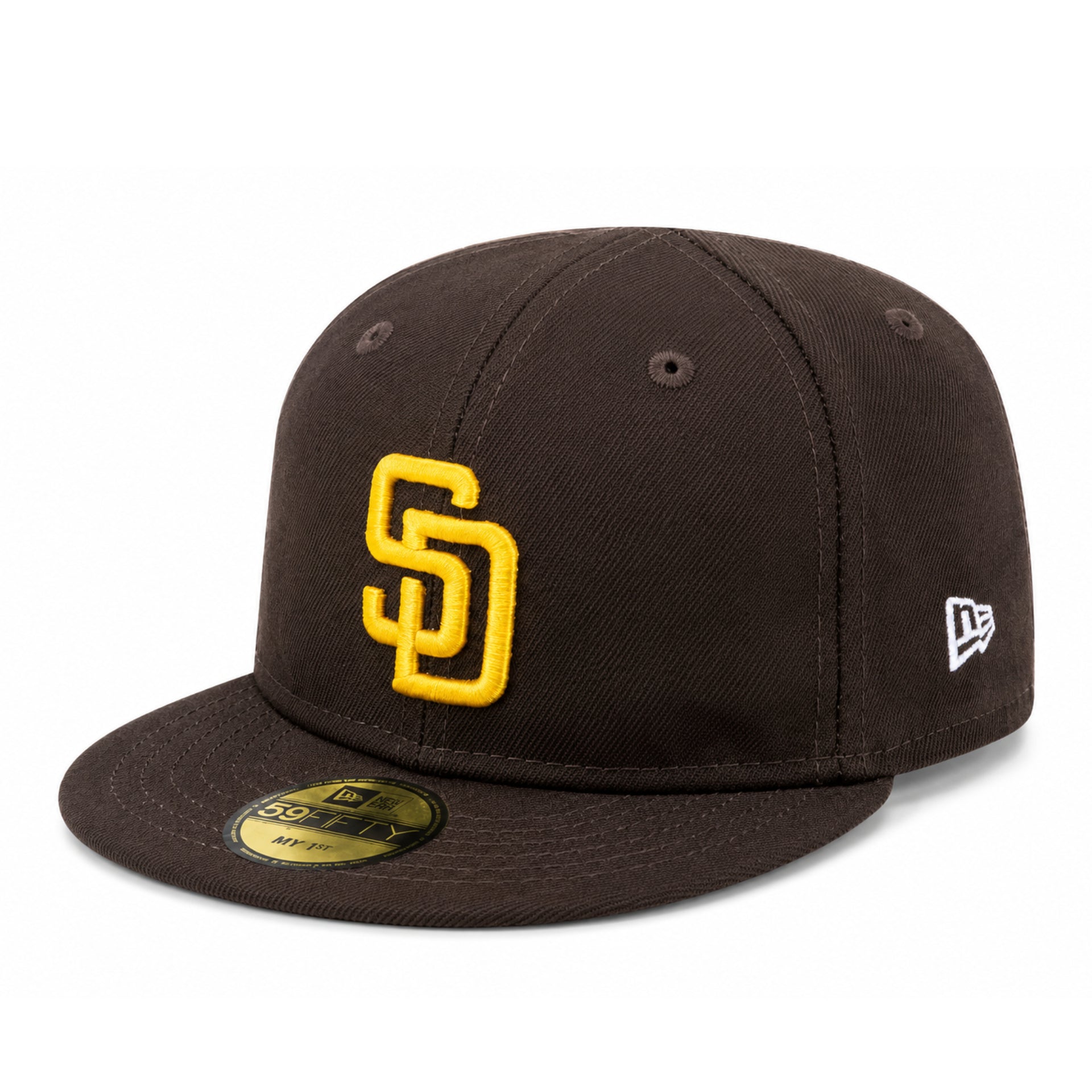 New Era INFANT My First San Diego Padres Brown 59FIFTY Fitted Hat front angle view