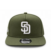 New Era San Diego Padres Olive Green 9FIFTY A-Frame Snapback Hat front view