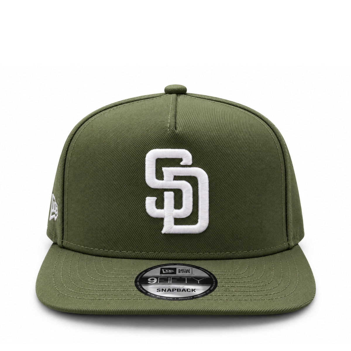 New Era San Diego Padres Olive Green 9FIFTY A-Frame Snapback Hat front view