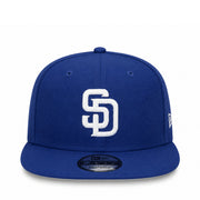 front view of San Diego Padres Royal Blue 9FIFTY Snapback Hat by New Era
