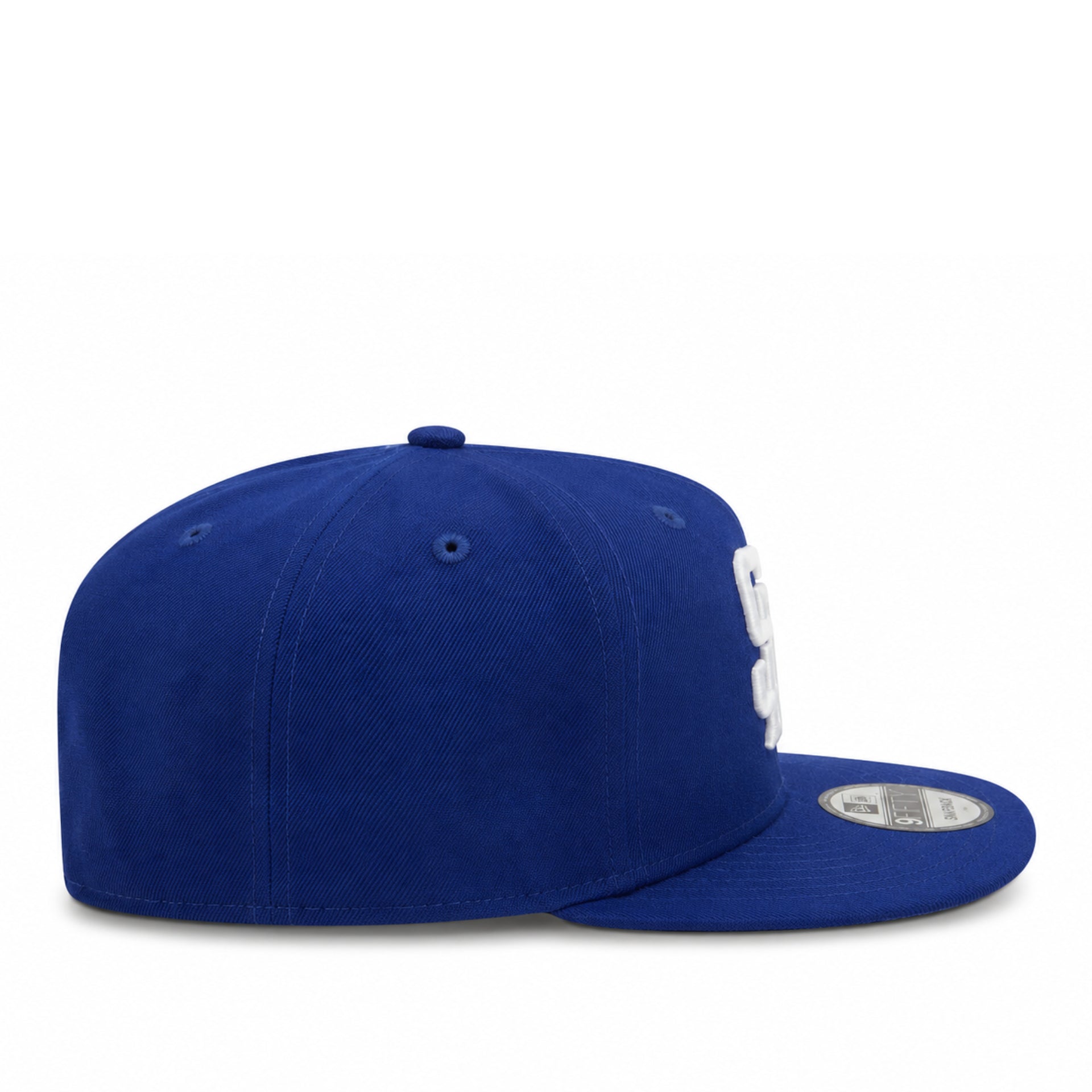 side view of San Diego Padres Royal Blue 9FIFTY Snapback Hat by New Era