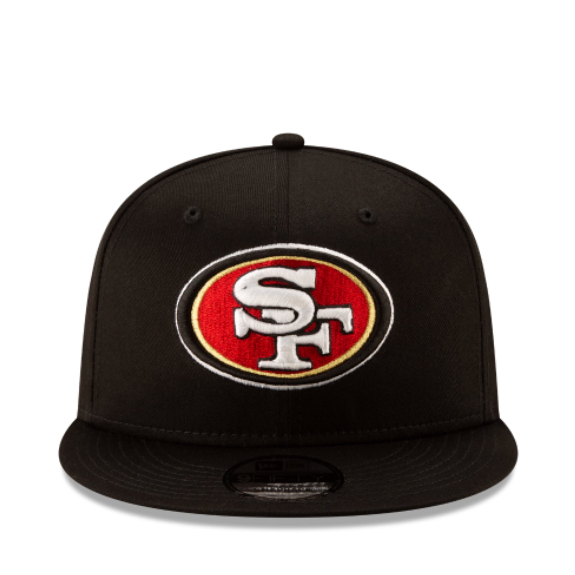 New Era San Francisco 49ers Black 9Fifty Snapback Hat front view