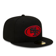 New Era San Francisco 49ers 59FIFTY Fitted Cap Black Red front right view