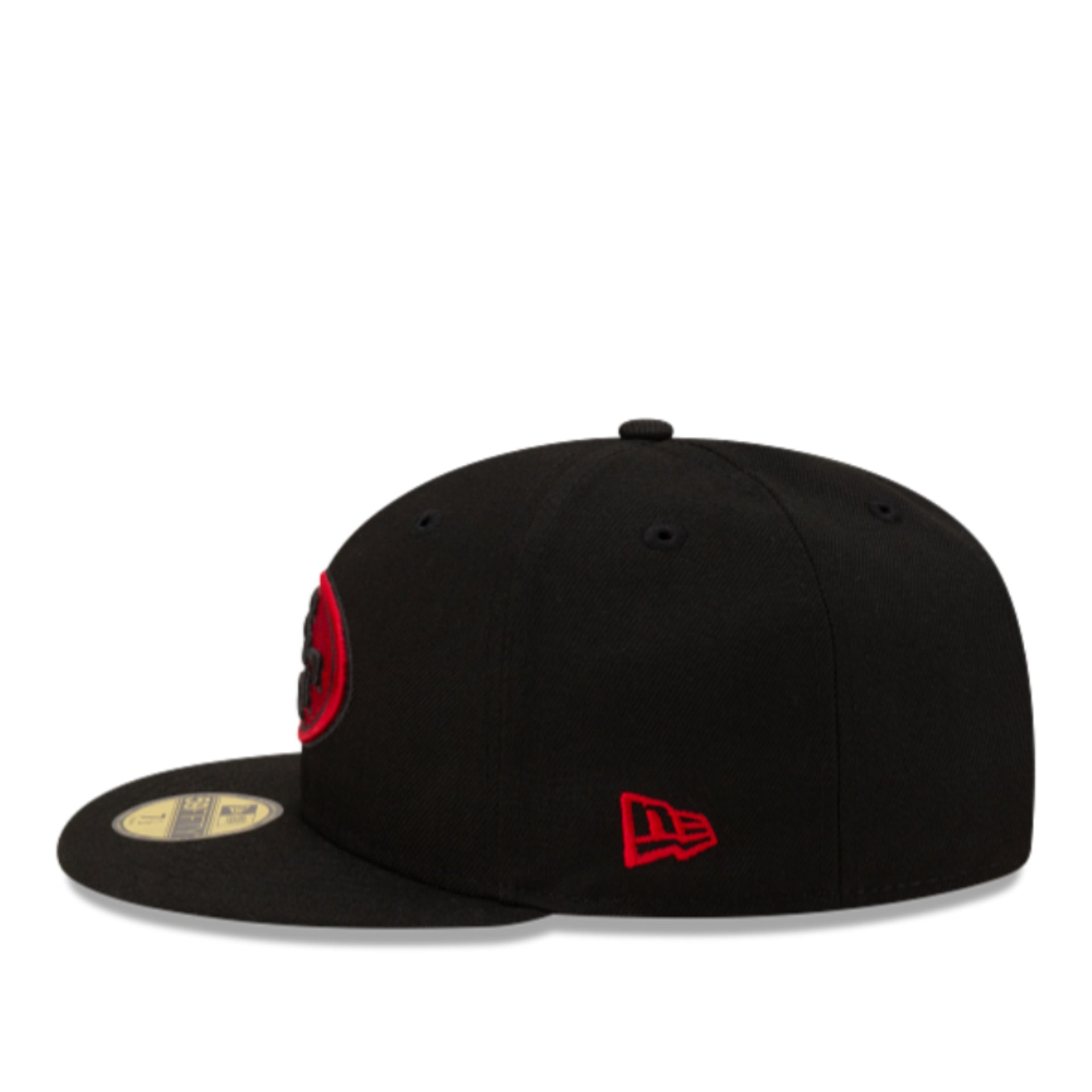 New Era San Francisco 49ers 59FIFTY Fitted Cap Black Red left side view
