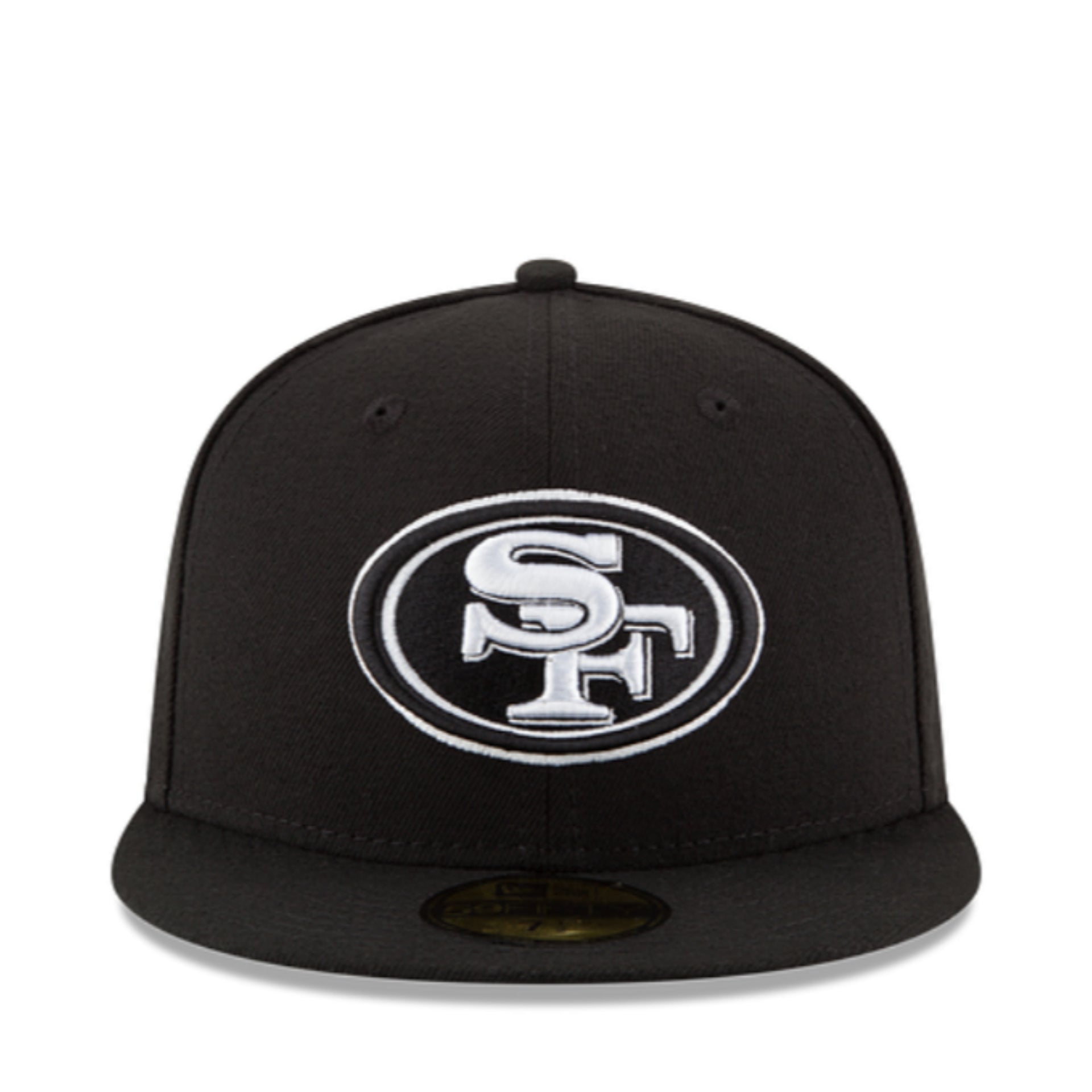 New Era San Francisco 49ers SF 59FIFTY Fitted Cap Black White front view