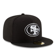 New Era San Francisco 49ers SF 59FIFTY Fitted Cap Black White front right view