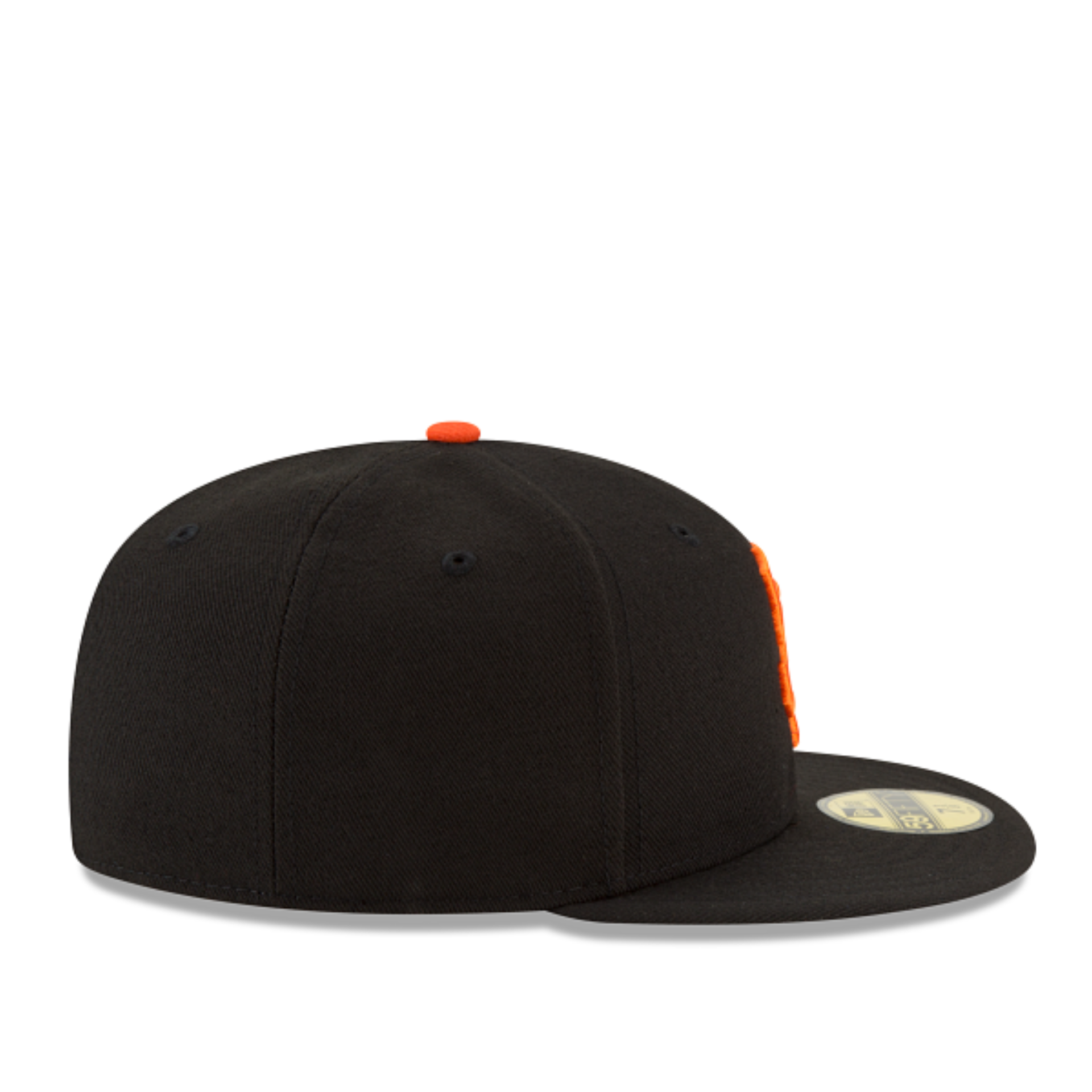 Right Side View of New Era San Francisco Giants SF Black 59FIFTY Fitted Cap