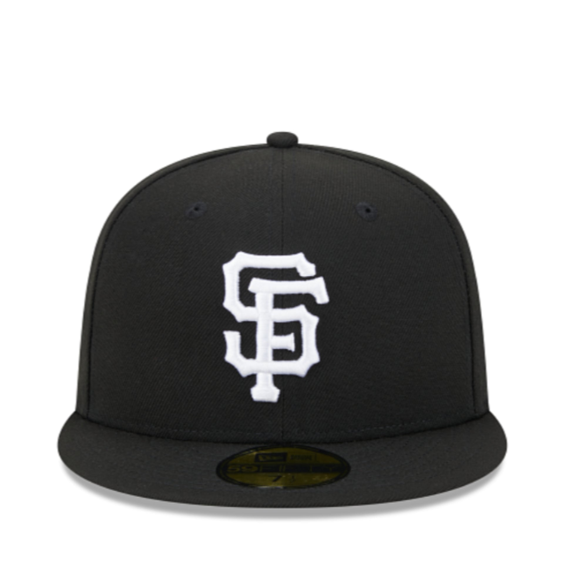 New Era San Francisco Giants Black White 59FIFTY Fitted Hat front view