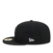 New Era San Francisco Giants Black White Outlined 59FIFTY Fitted Hat left side view