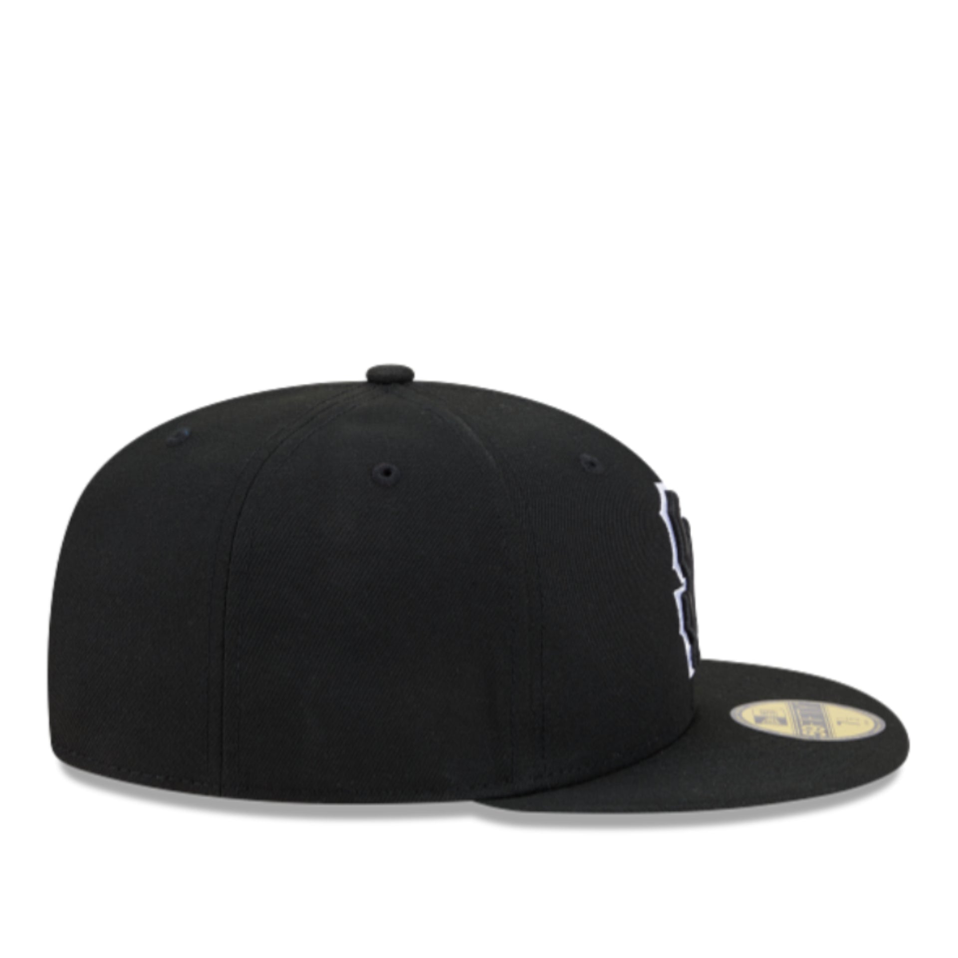 New Era San Francisco Giants Black White Outlined 59FIFTY Fitted Hat right side view