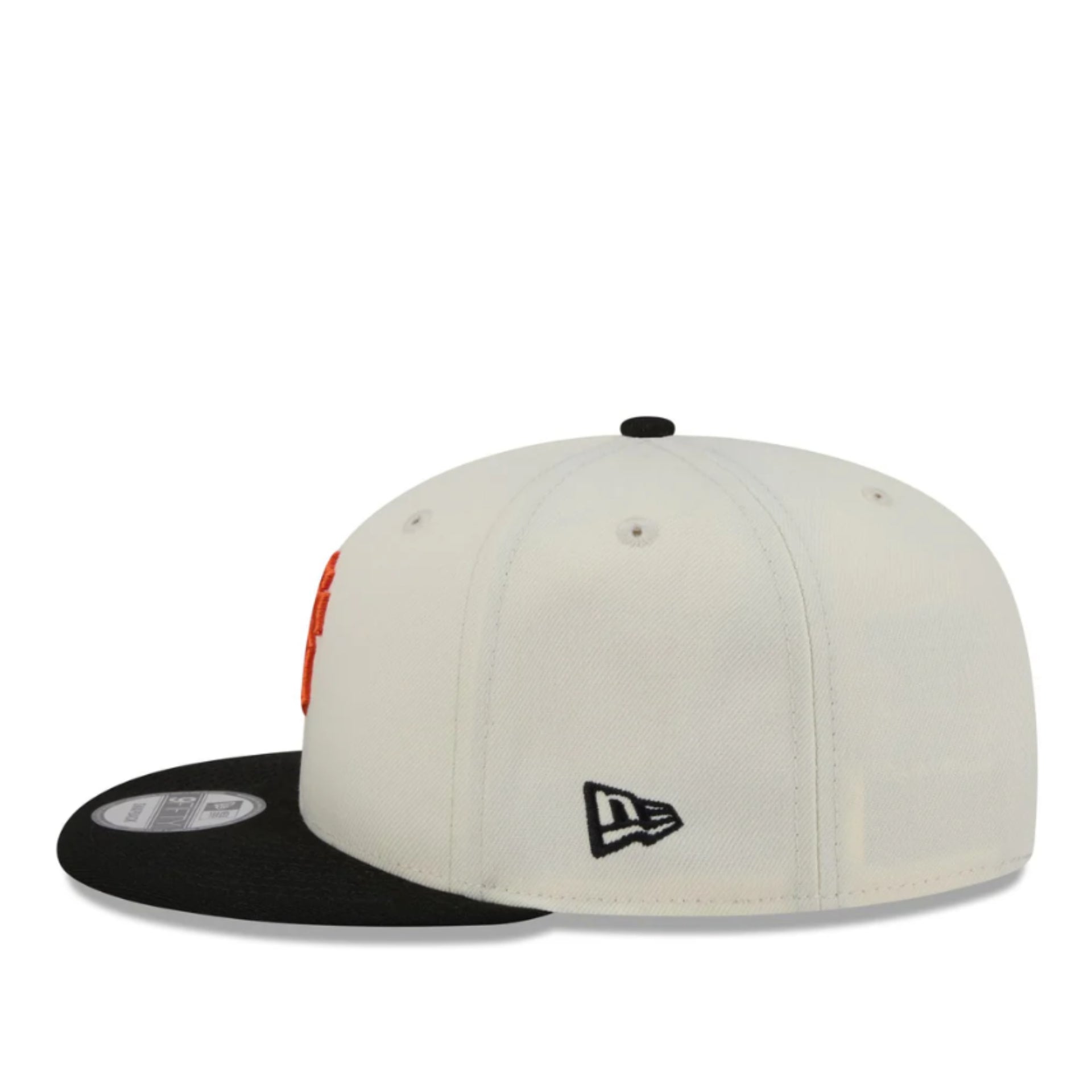 New Era San Francisco Giants SF Localized 9FIFTY Snapback Hat - Chrome/Black 2 Tone side view