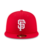 New Era San Francisco Giants Red White 59FIFTY Fitted Hat front view