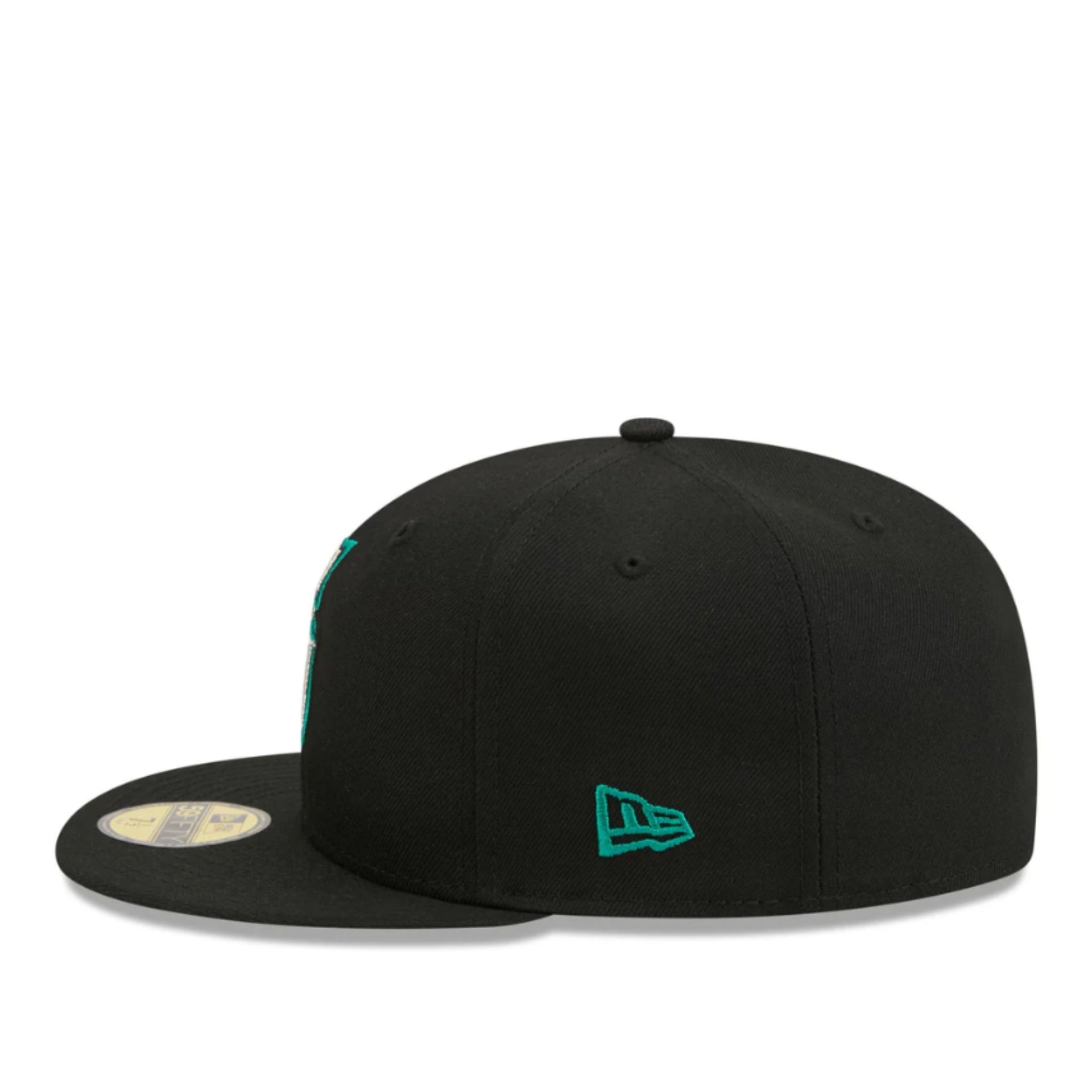 New Era Seattle Mariners Black 59FIFTY Fitted Hat left view