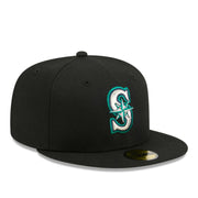 New Era Seattle Mariners Black 59FIFTY Fitted Hat right view