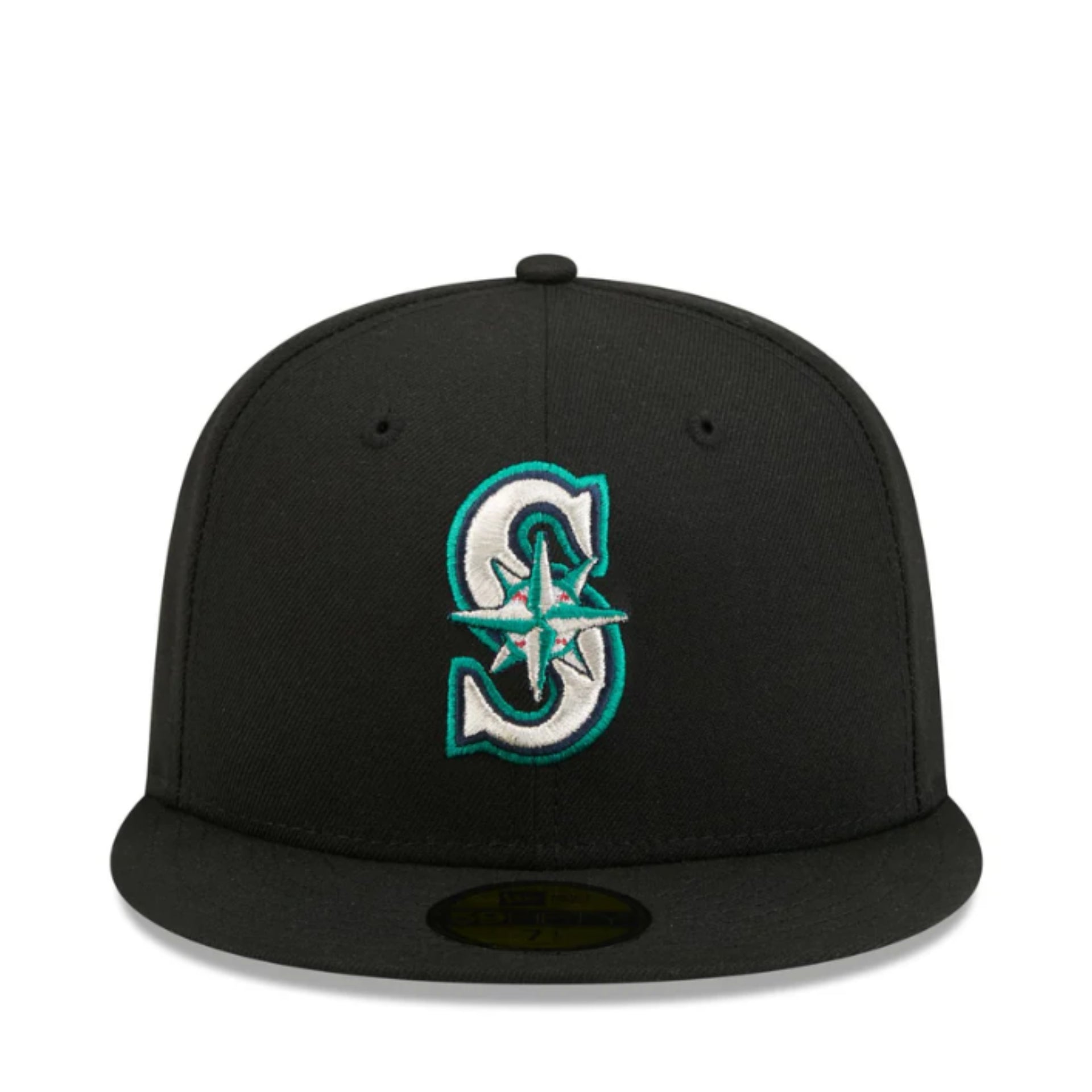 New Era Seattle Mariners Black 59FIFTY Fitted Hat front view
