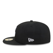 New Era Seattle Mariners Black White 59FIFTY Fitted Hat left side view