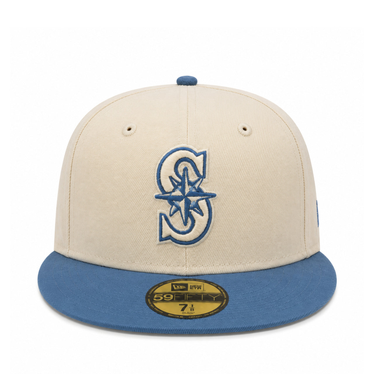 New Era Seattle Mariners Stone/Light Blue 59FIFTY Fitted Hat front view