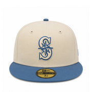 New Era Seattle Mariners Stone/Light Blue 59FIFTY Fitted Hat front view