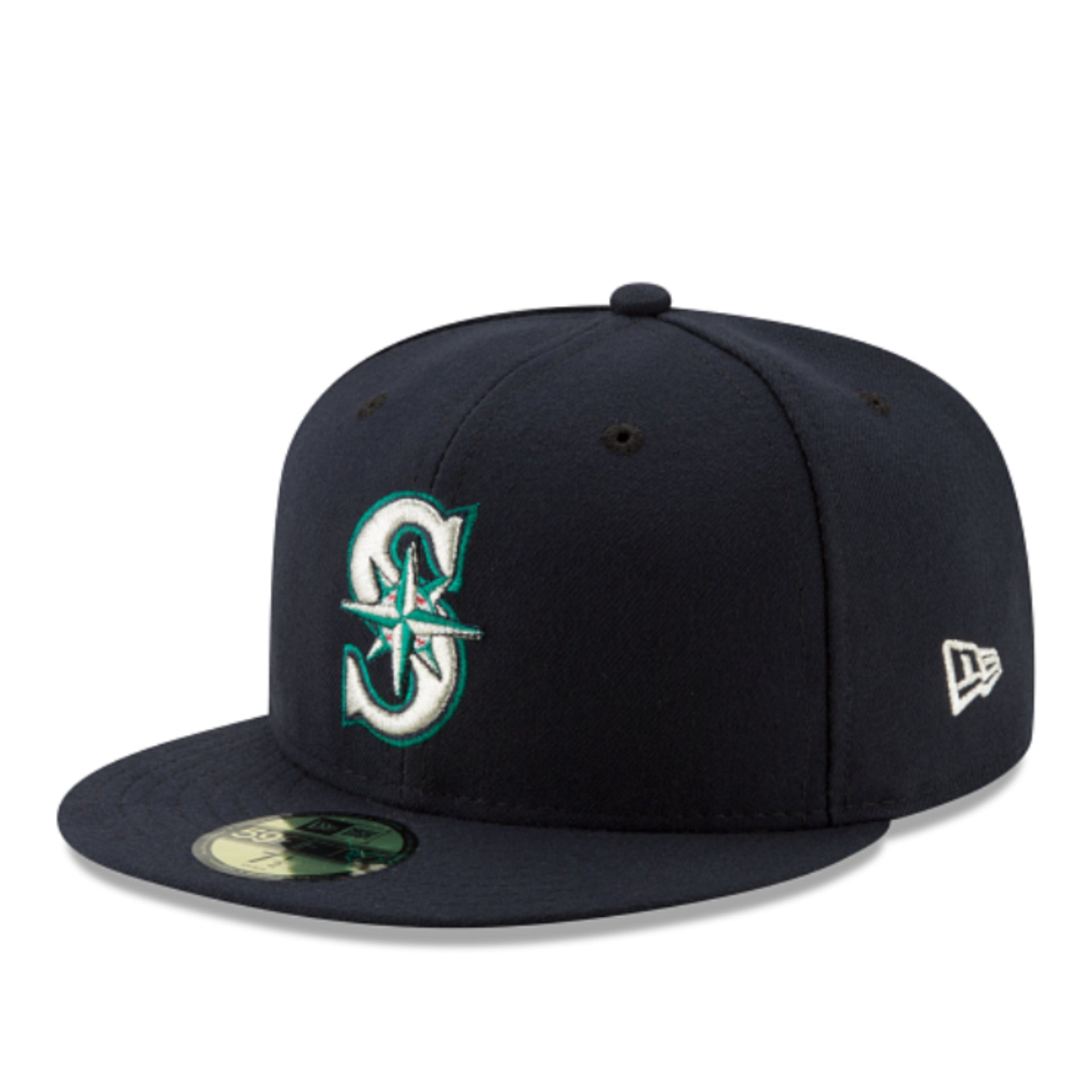 New Era Seattle Mariners Navy Authentic Collection 59FIFTY Fitted Hat front left view