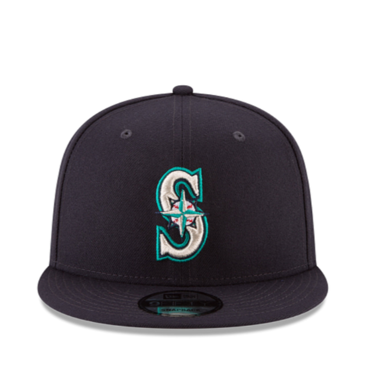 New Era Seattle Mariners Navy 9FIFTY Snapback Hat front view