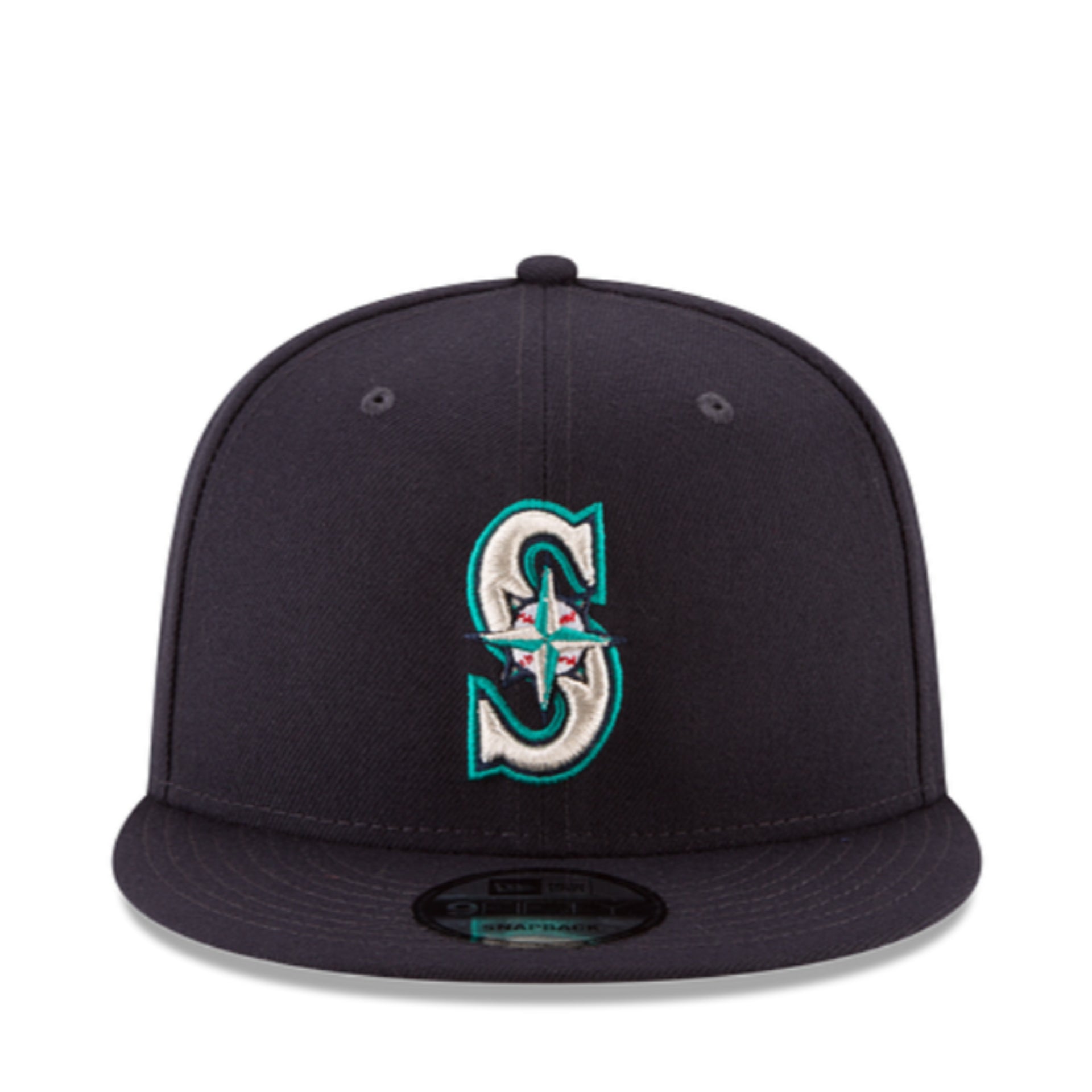 New Era Seattle Mariners Navy 9FIFTY Snapback Hat front view