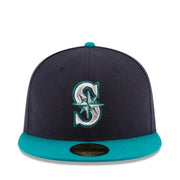 New Era Seattle Mariners Navy Teal 59FIFTY Fitted hat  front view