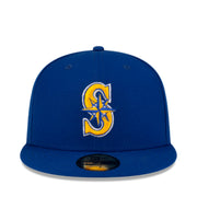 New Era Seattle Mariners Authentic Collection Blue 59FIFTY Fitted Hat front view