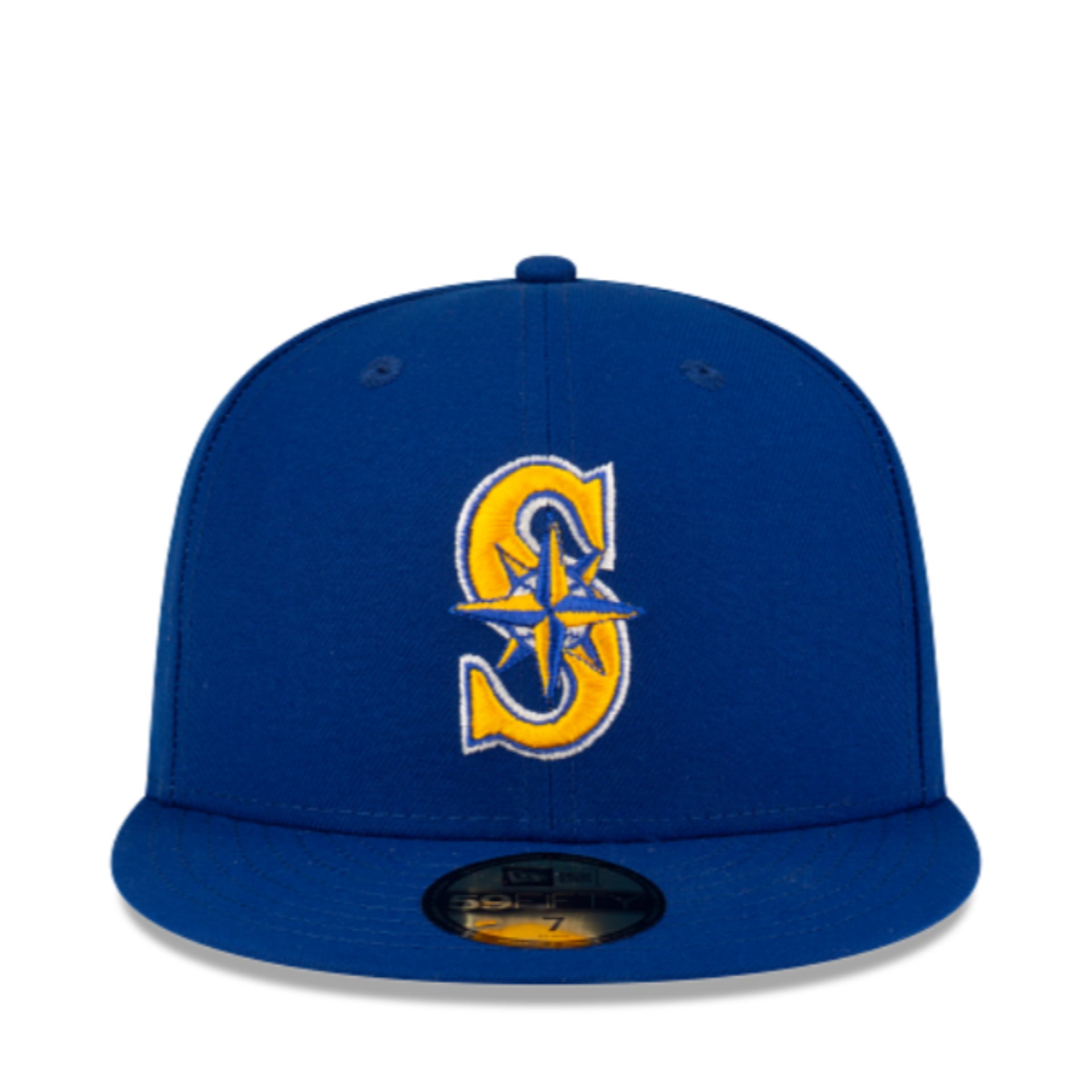 New Era Seattle Mariners Authentic Collection Blue 59FIFTY Fitted Hat front view