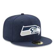 New Era Seattle Seahawks Navy 59FIFTY Fitted Hat front right view