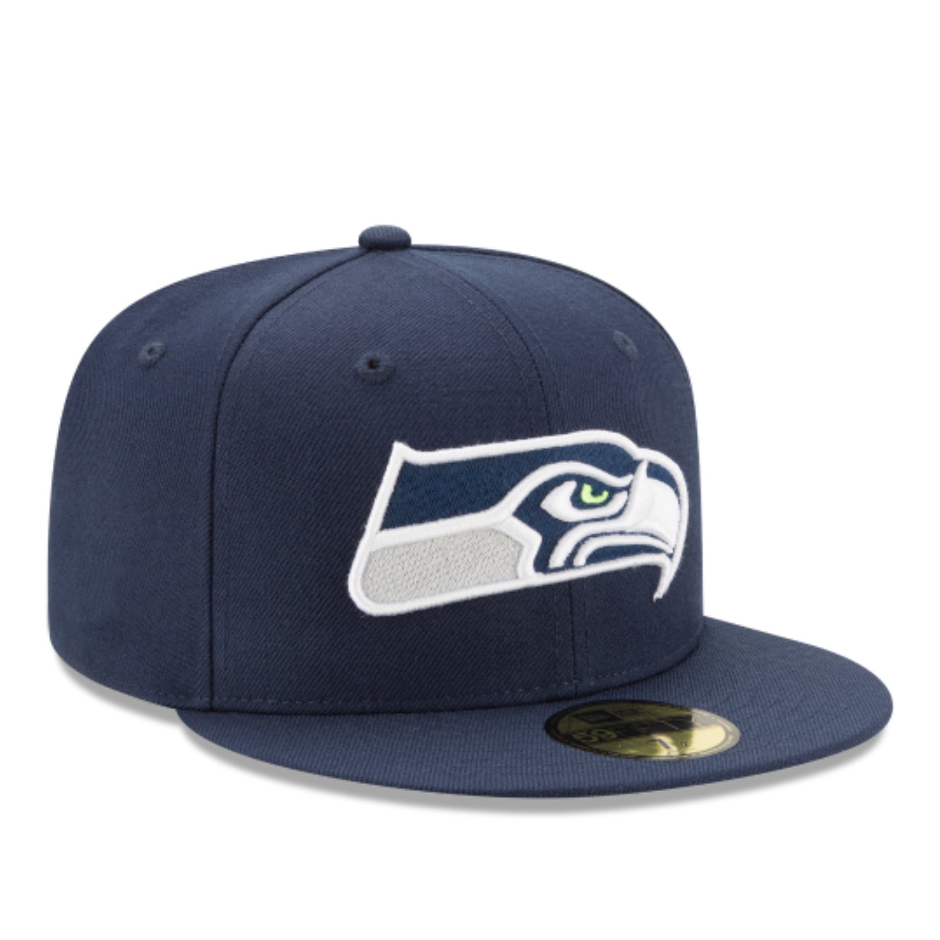 New Era Seattle Seahawks Navy 59FIFTY Fitted Hat front right view