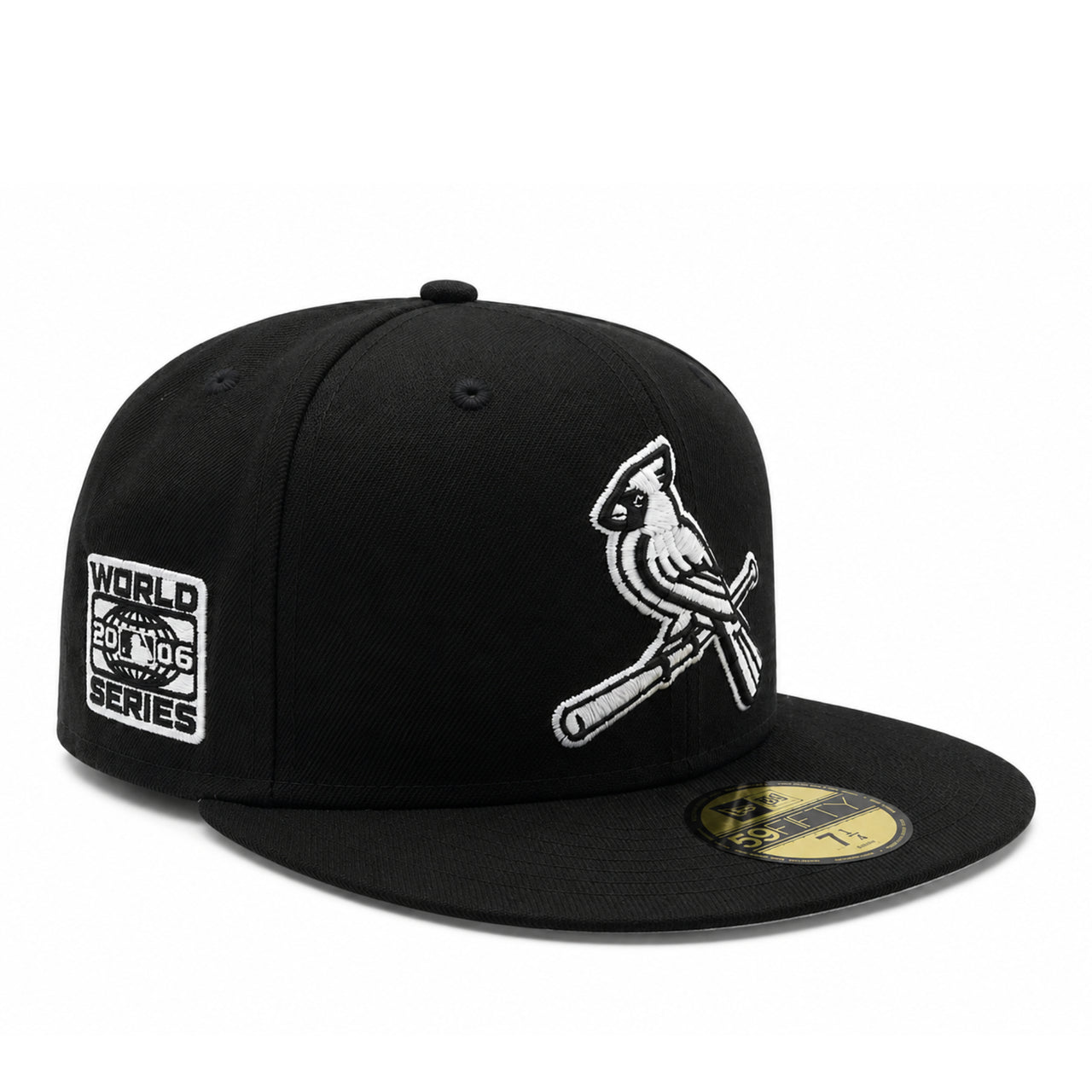 New Era St. Louis Cardinals 2006 World Series Black 59FIFTY Fitted Hat front angle view