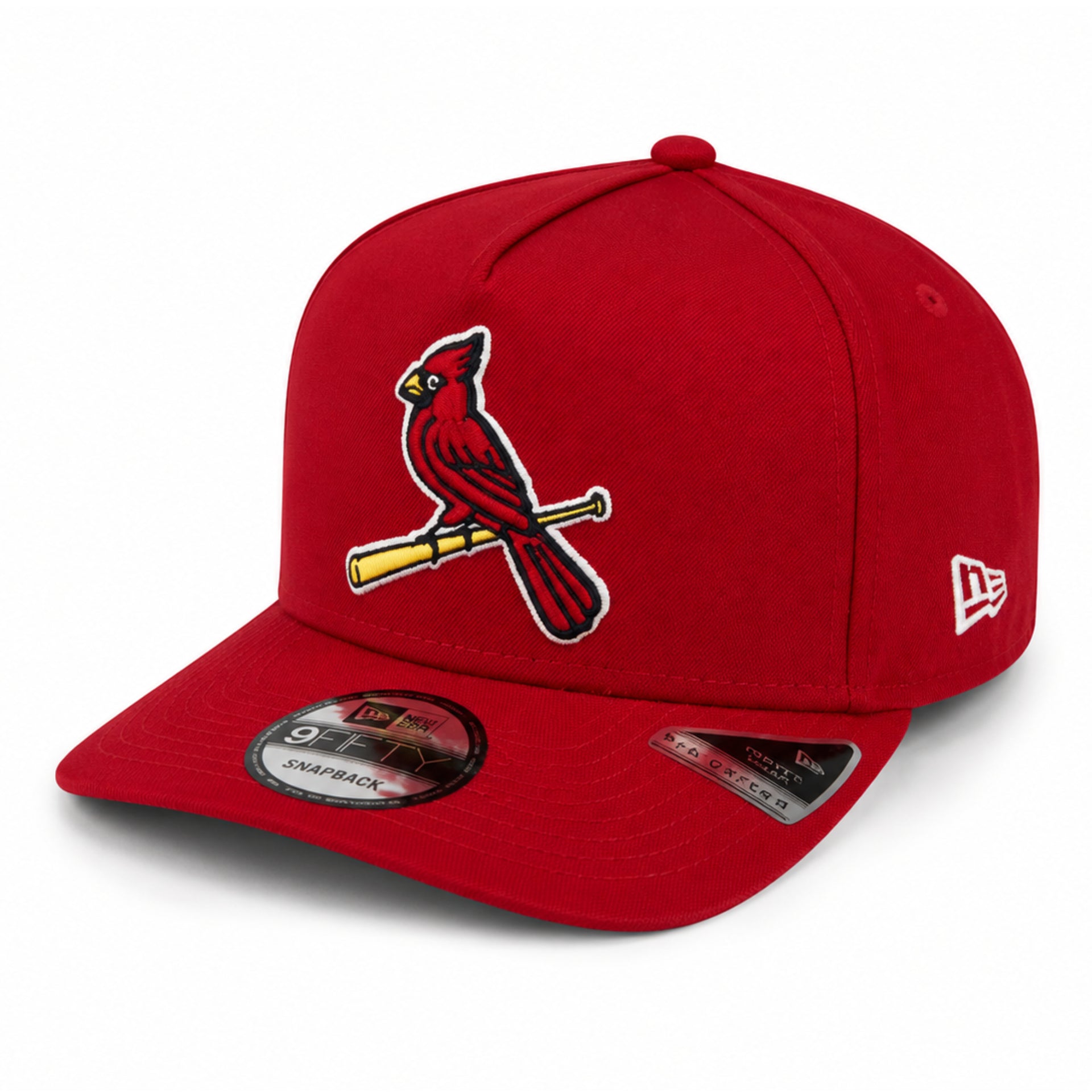 New Era St. Louis Cardinals 2011 World Series Red 9FIFTY A-FRAME Snapback Hat front left angle view