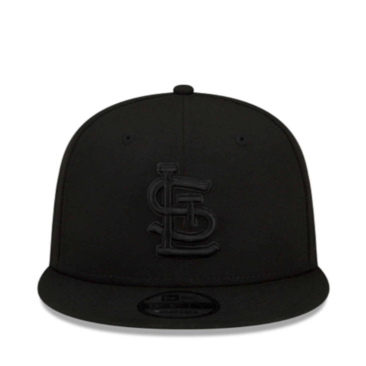 New Era St. Louis Cardinals Black on Black 9FIFTY Snapback front view