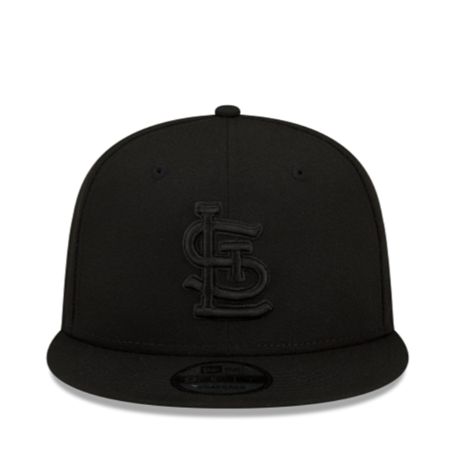 New Era St. Louis Cardinals Black on Black 9FIFTY Snapback front view
