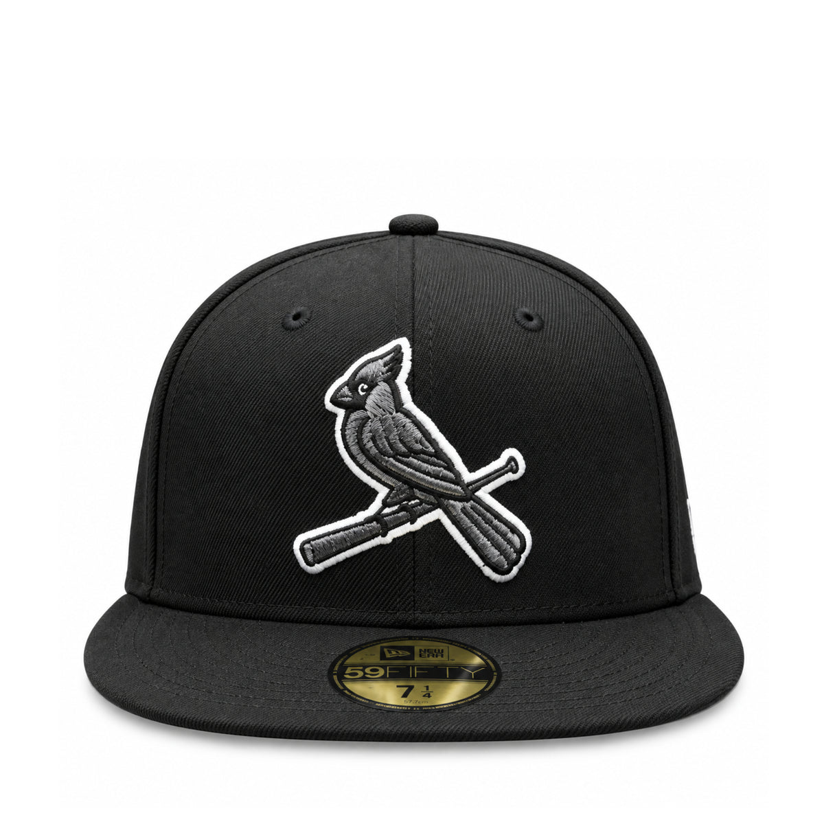 New Era St. Louis Cardinals Cooperstown Black Charcoal 59FIFTY Fitted Hat front view