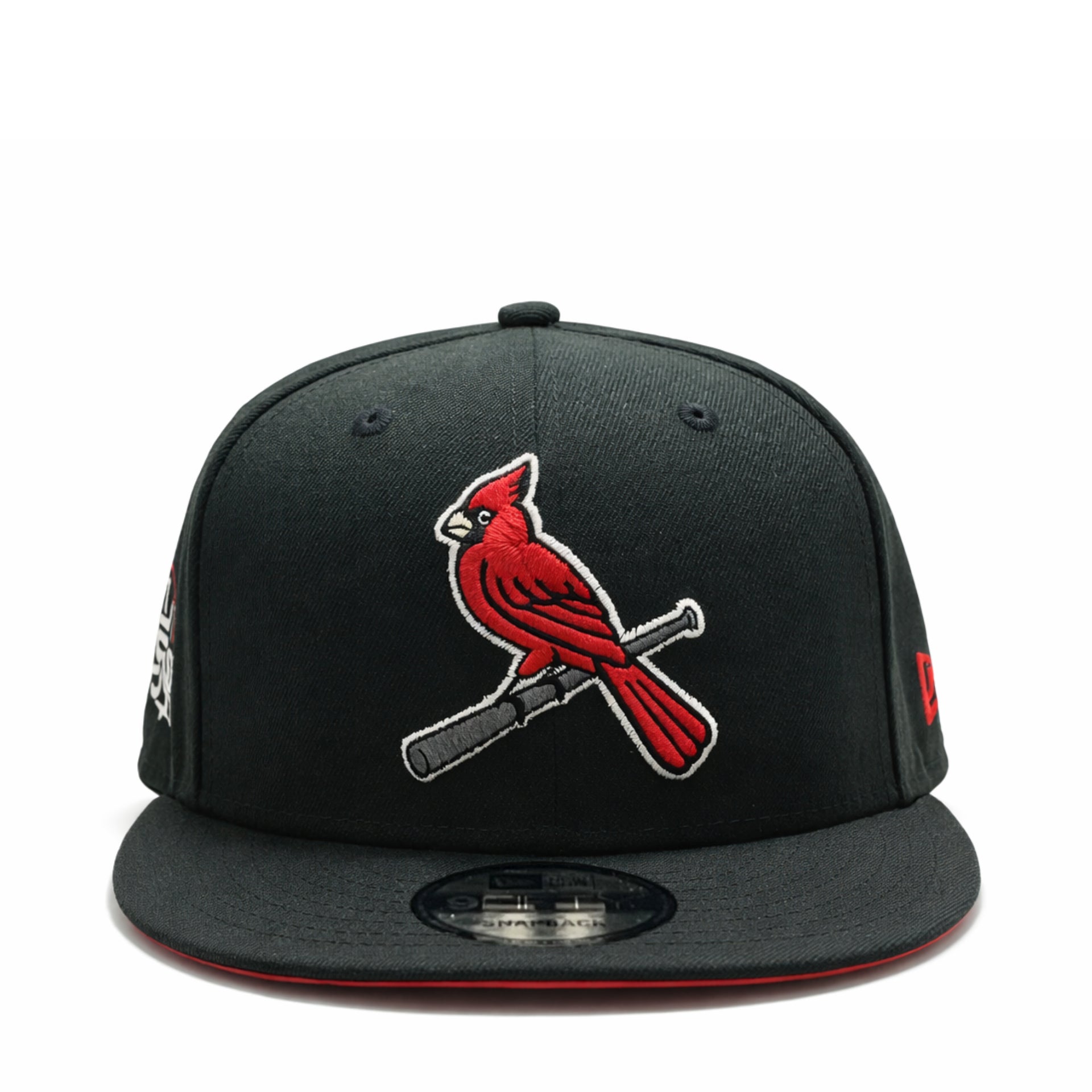 front of New Era St. Louis Cardinals Busch Stadium 9FIFTY Snapback – Black Cooperstown Hat
